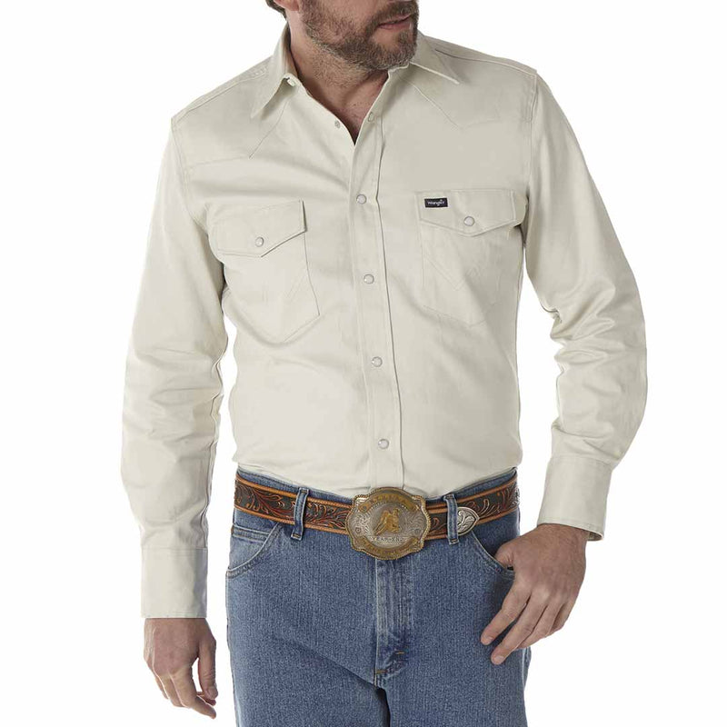 Wrangler Men's Cowboy Cut Firm Finish Snap Work Shirt