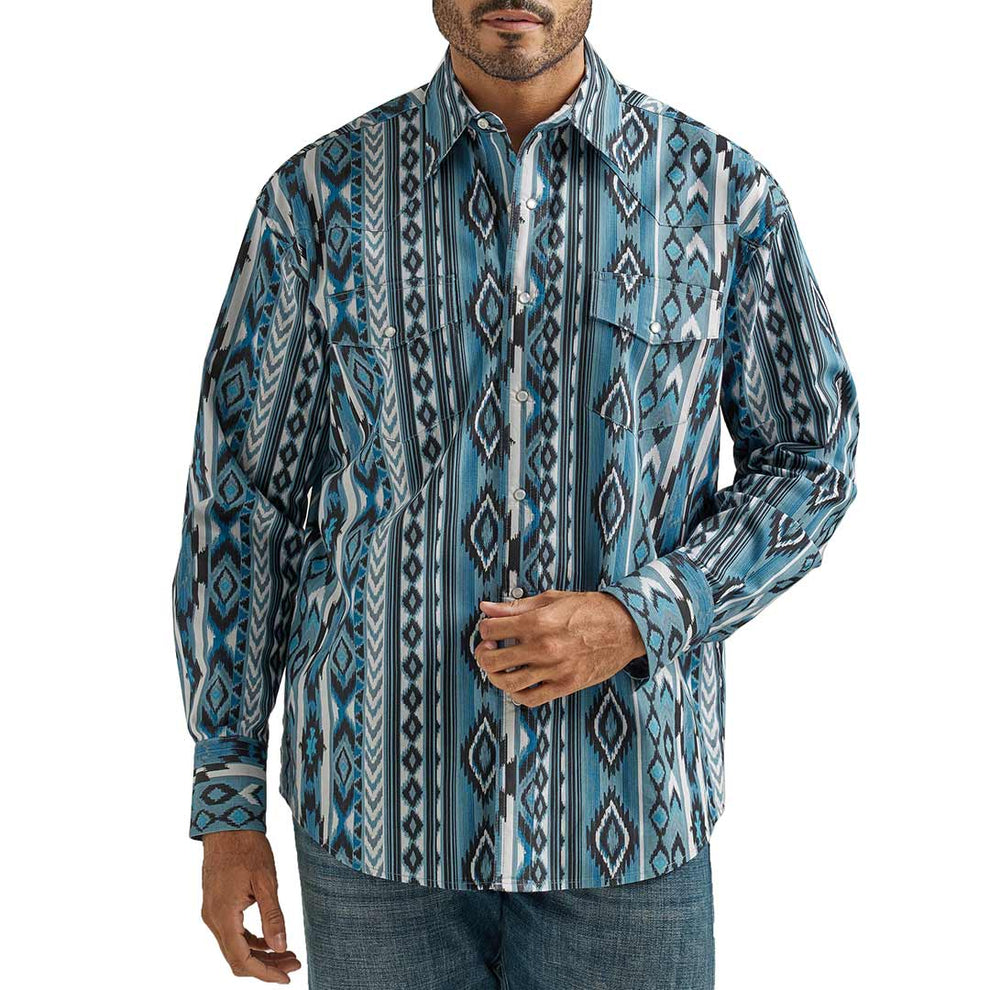 Wrangler Men's Checotah Aztec Print Snap Shirt