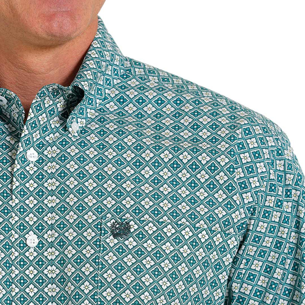 Cinch Men's Medallion Print Button-Down Shirt