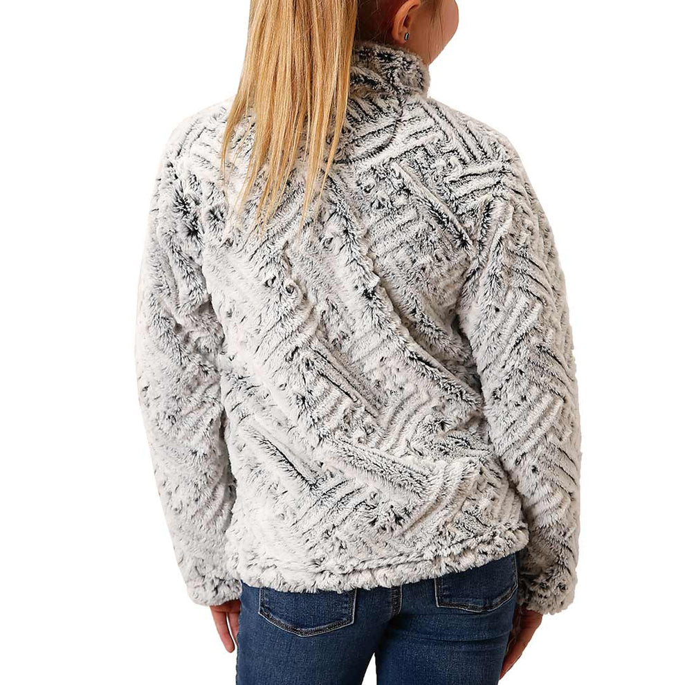 Roper Girls' Fuzzy 1/4 Zip Pullover Sweater