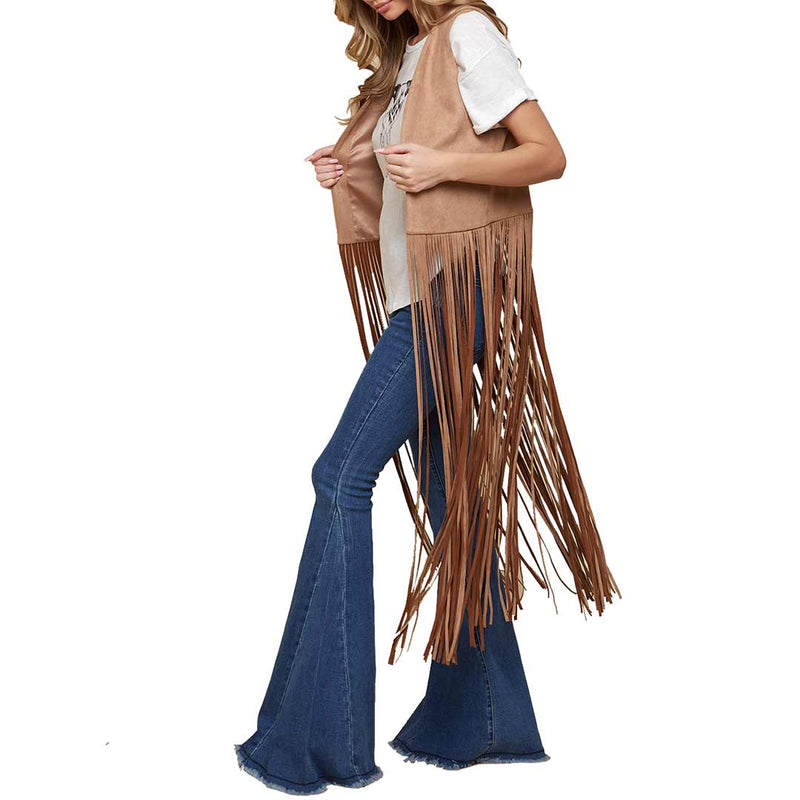 Saints & Hearts Women's Long Fringe Suede Vest | Lammle's