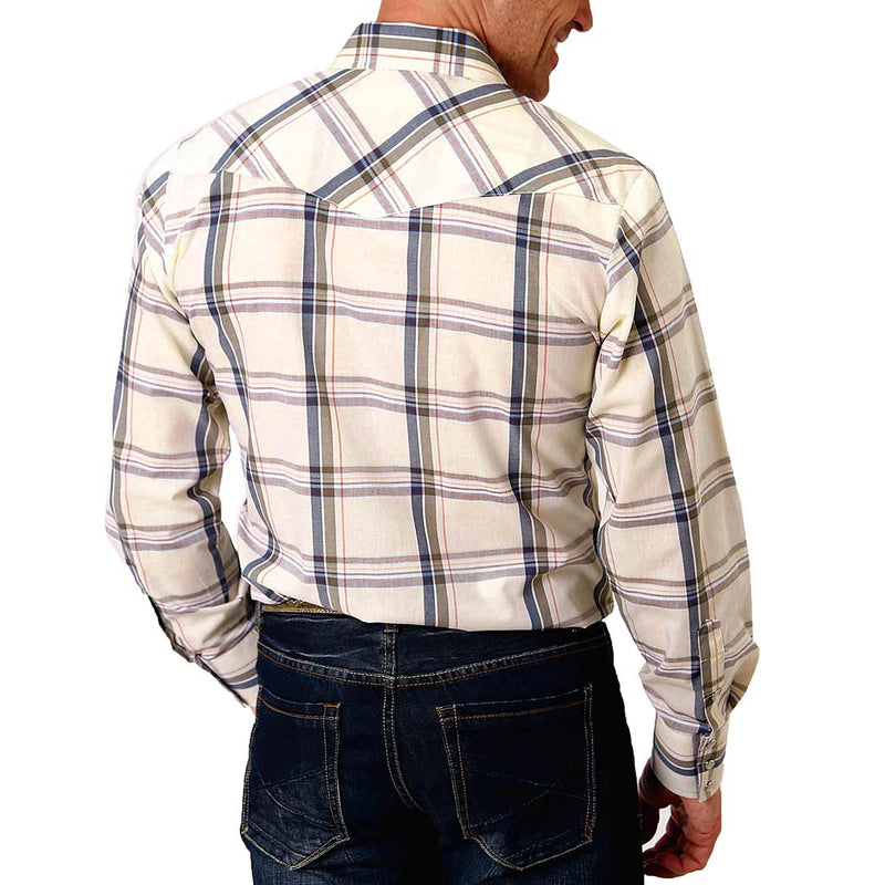 Roper Men's Windowpane Plaid Snap Shirt