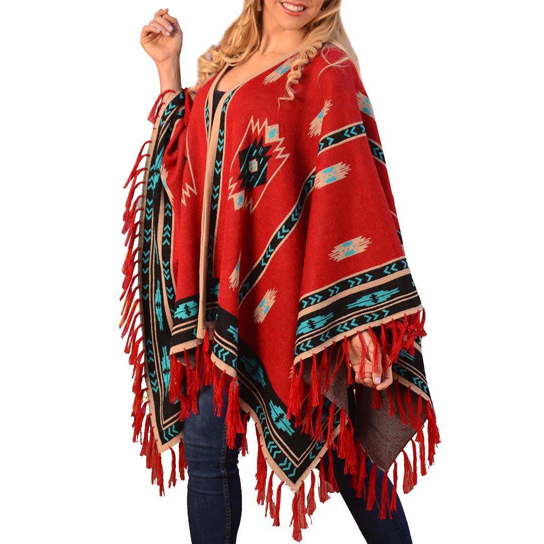 Time of the West Women's Aztec Design Cape