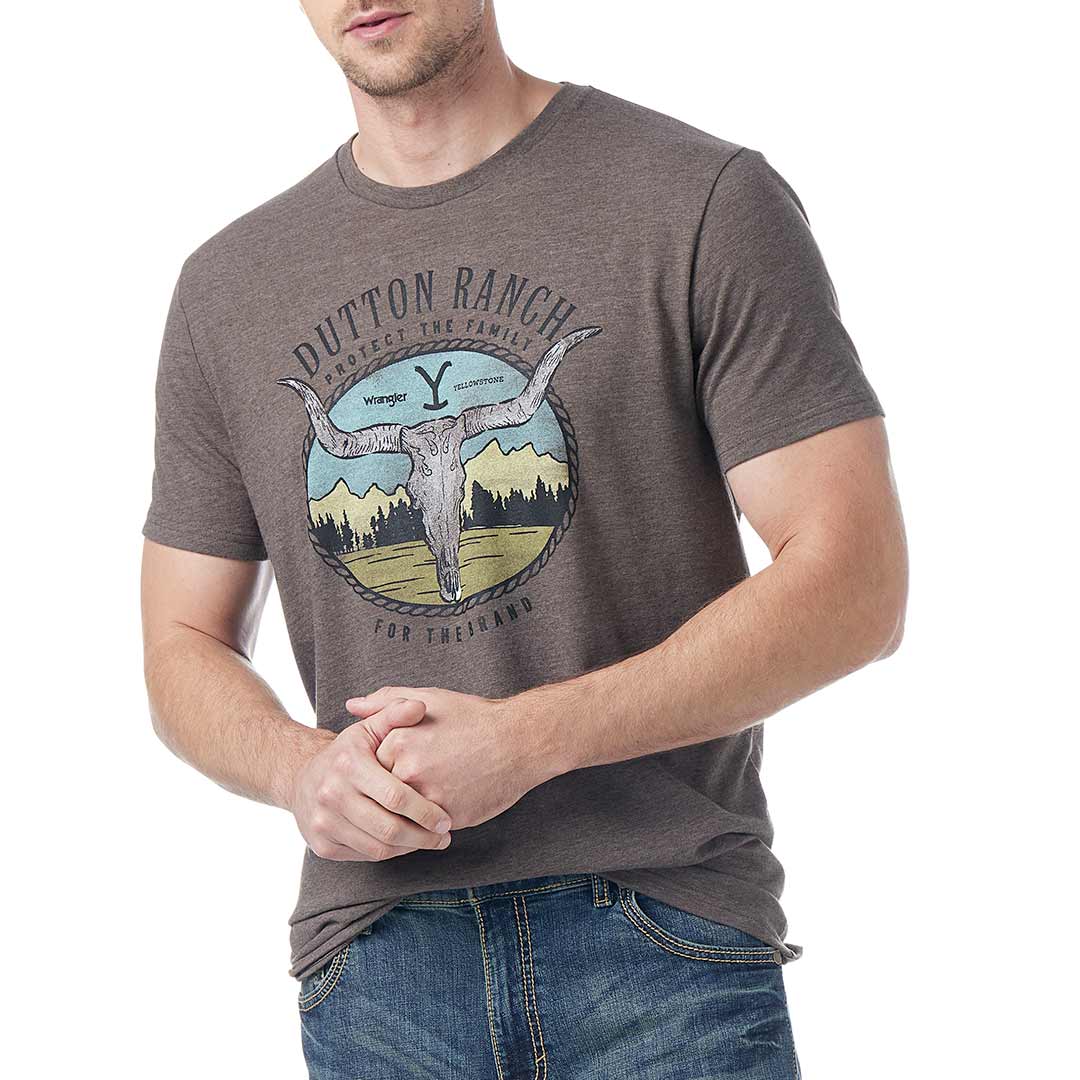 Wrangler X Yellowstone Men's Steer Head Brand T-shirt