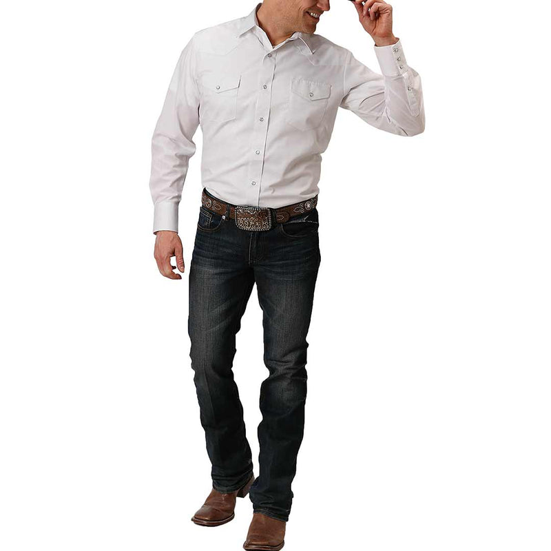 Roper Men's Solid White Snap Shirt