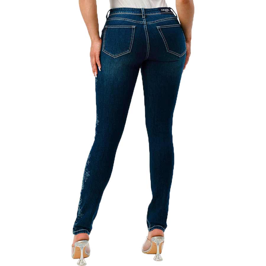 Grace in LA Women's Floral Seam Tapered Leg Jeans Lammle's Lammle's