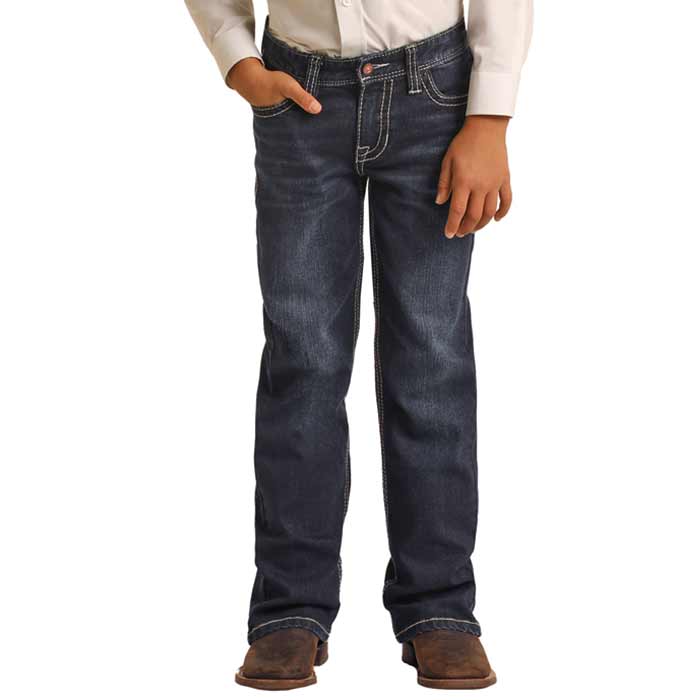 Rock & Roll Denim Boys' Regular Fit Stretch BB Gun Bootcut Jeans