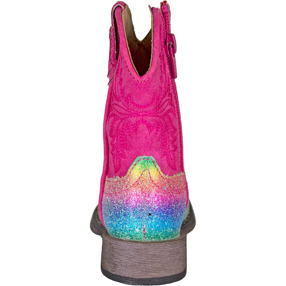 Roper Toddler Girls' Rainbow Glitter Cowgirl Boots
