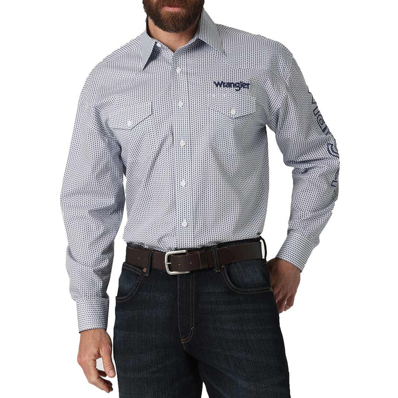 Wrangler Men's Logo Button-Down Print Shirt