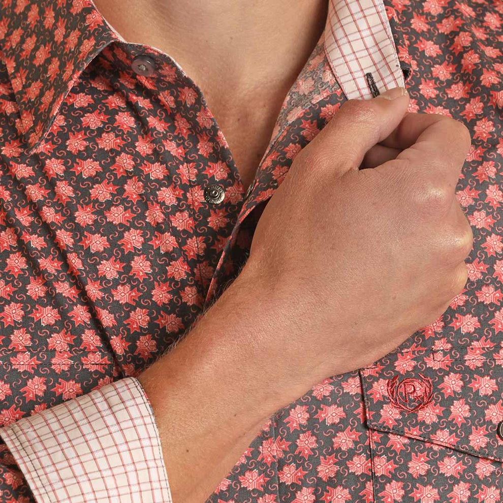 Panhandle Select Men's Floral Print Snap Shirt