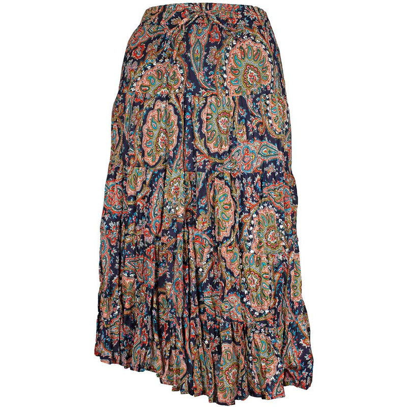 Wondrous Art Wear Women's Sequin Broomstick Tiered Print Skirt