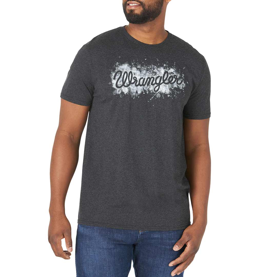 Wrangler Men's Paint Stencil Script Logo Graphic T-Shirt