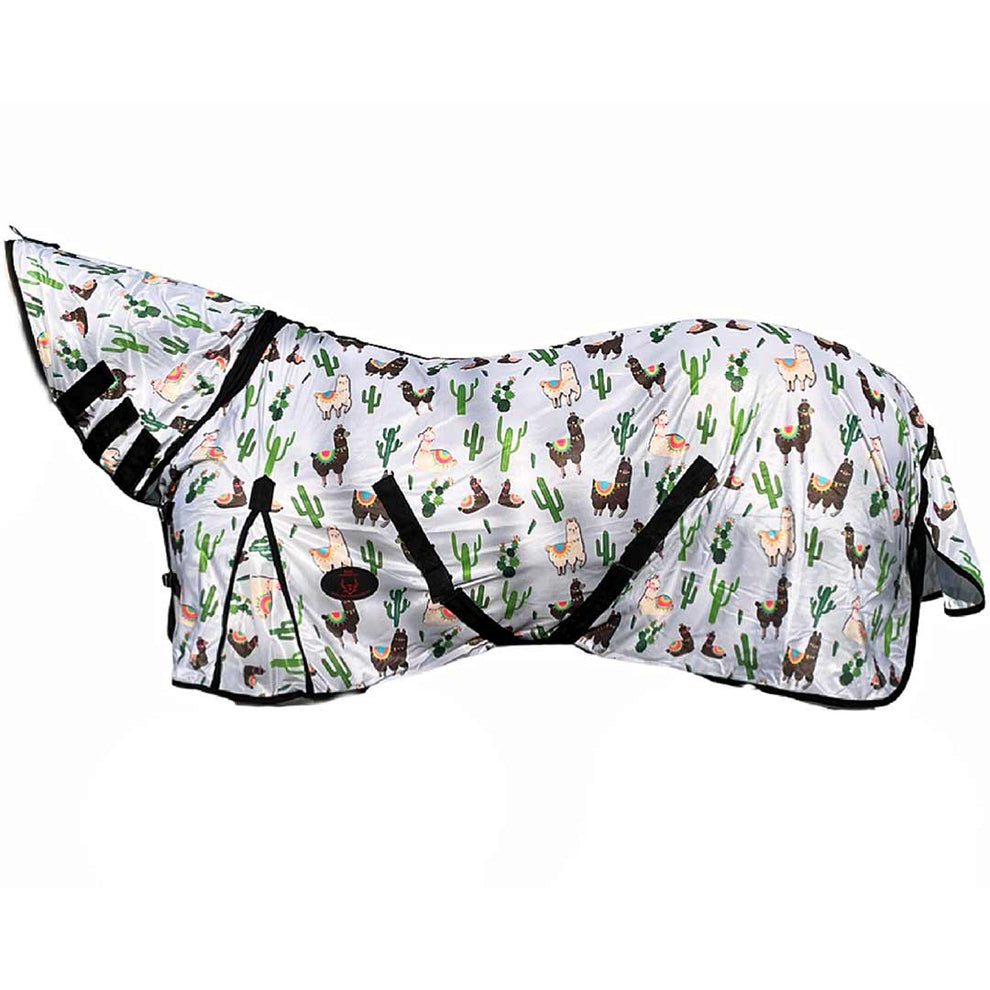Tech Equestrian Llama Print Pony Fly Sheet with Attached Hood