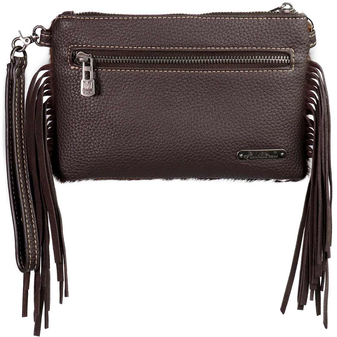 Montana West Hair-On-Hide Leather Fringe Clutch/Crossbody