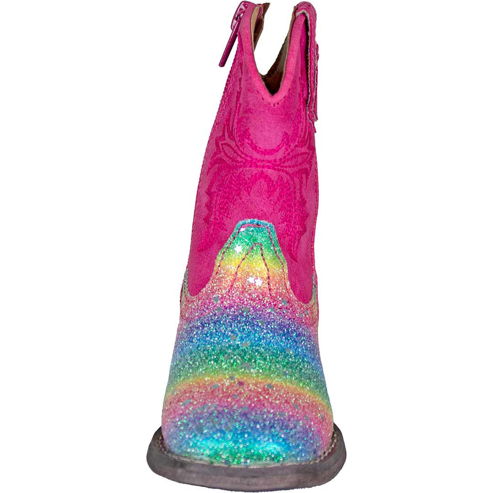 Roper Toddler Girls' Rainbow Glitter Cowgirl Boots