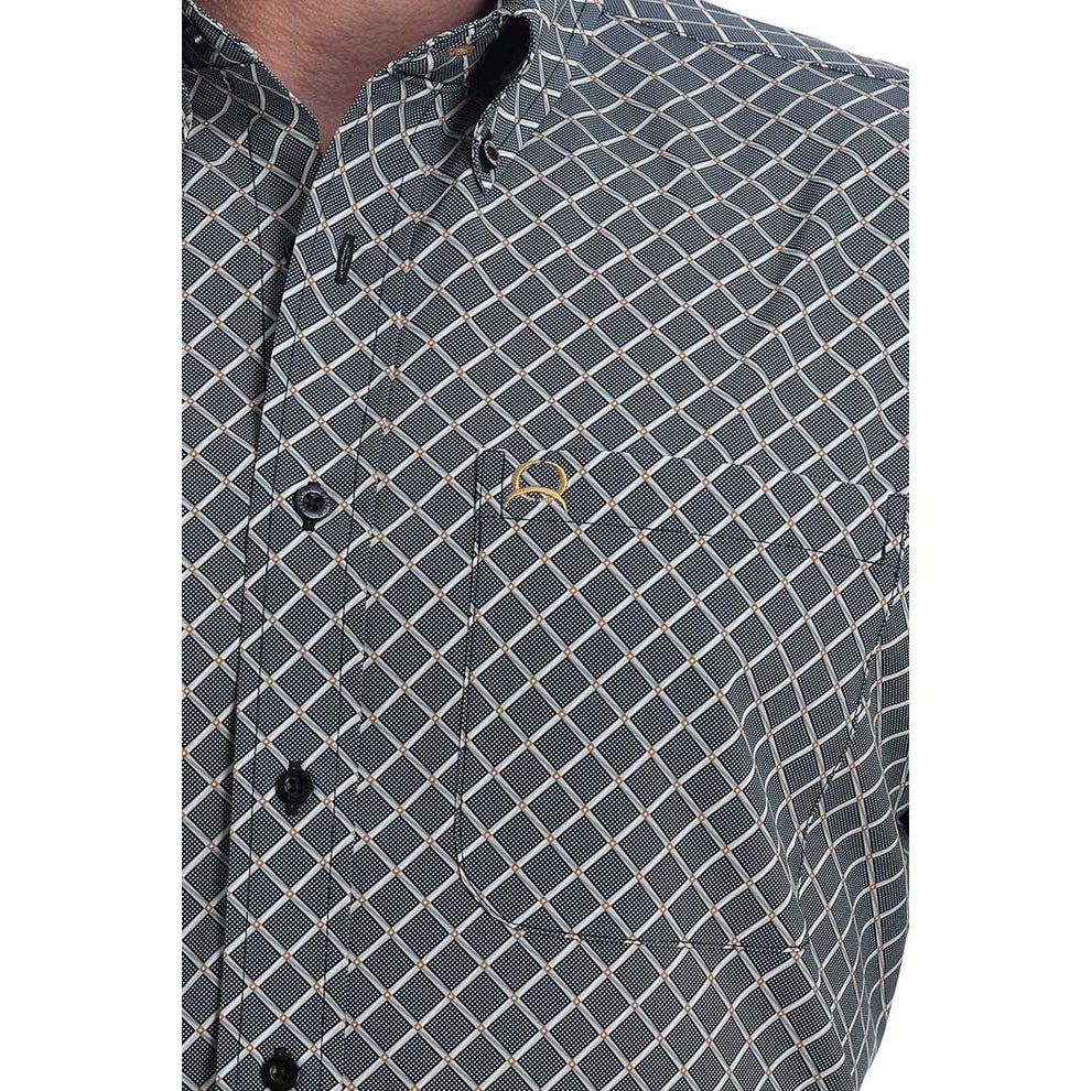 Cinch Men's Diamond Print Short Sleeve Shirt