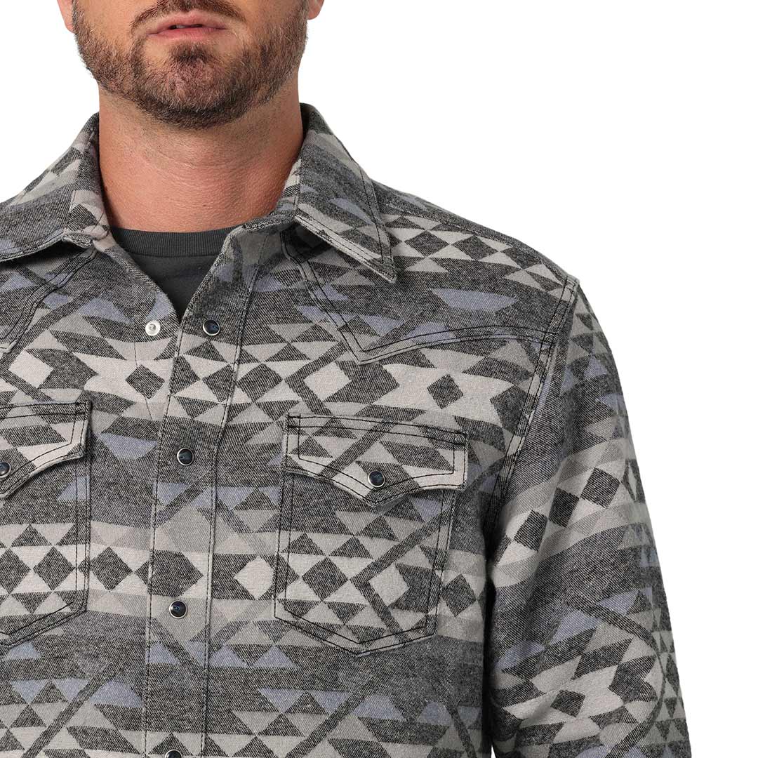 Wrangler Men's Retro Premium Jacquard Snap Shirt Jacket