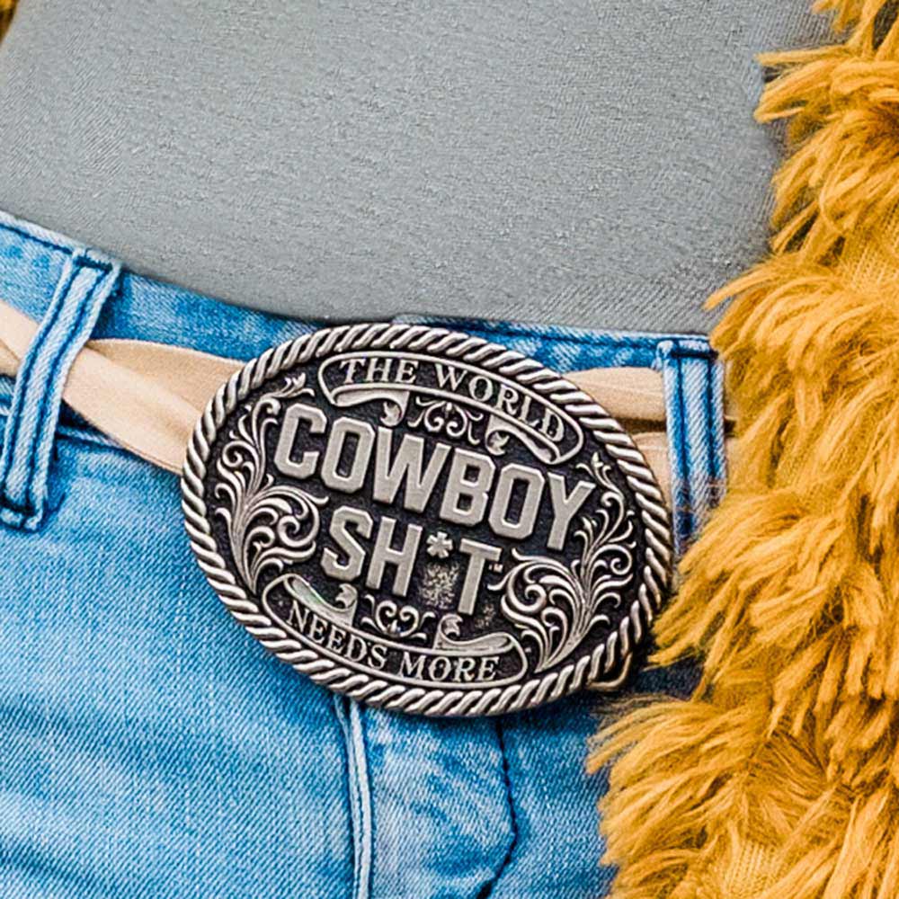 Attitude Cowboy Sh*t Antiqued Belt Buckle