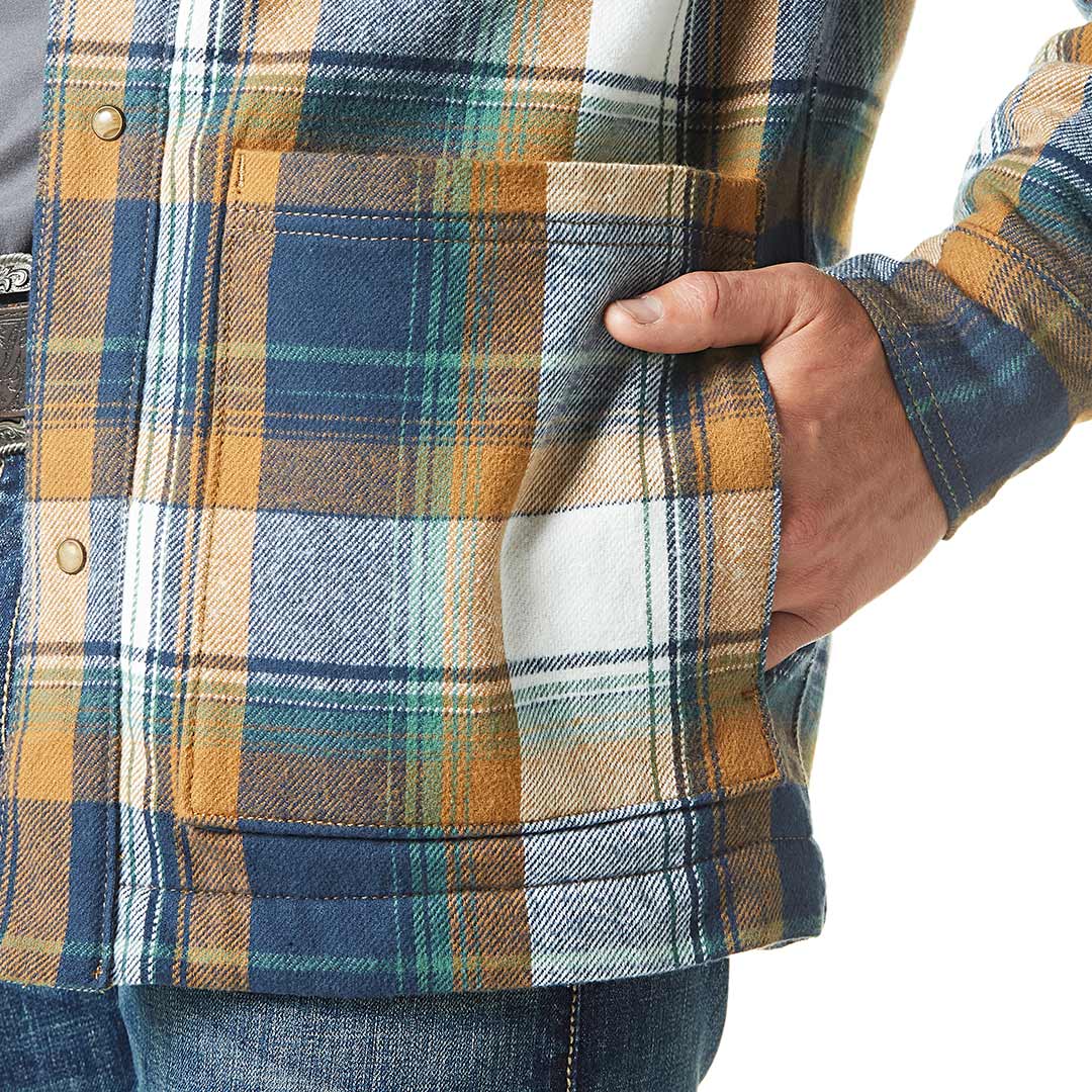 Wrangler Men's Sherpa Lined Flannel Shirt Jacket