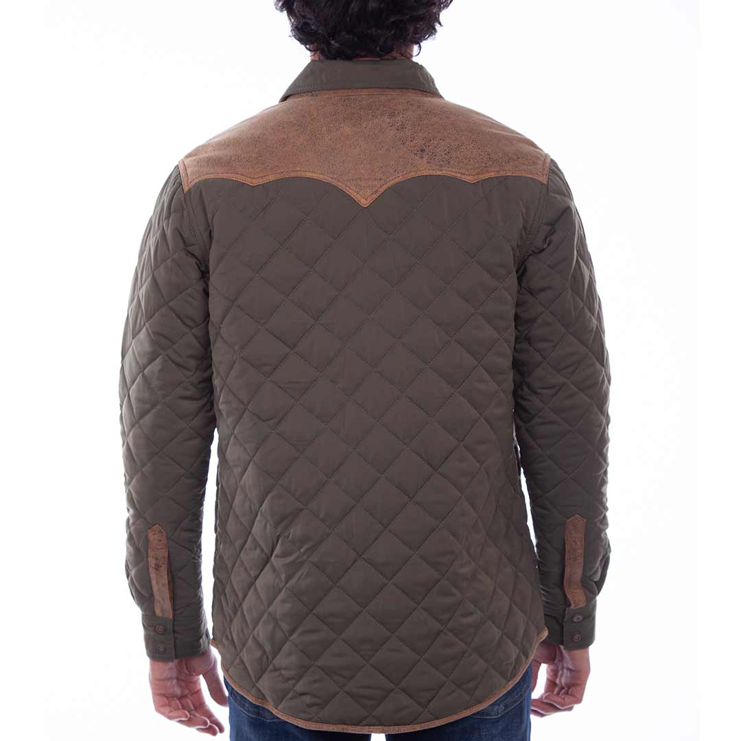 Scully Men's Leather Yoke Quilted Jacket