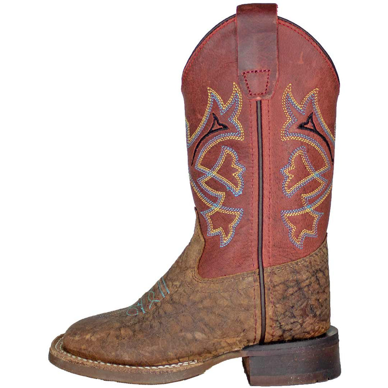 Old West Kids' Distressed Vamp Cowboy Boots