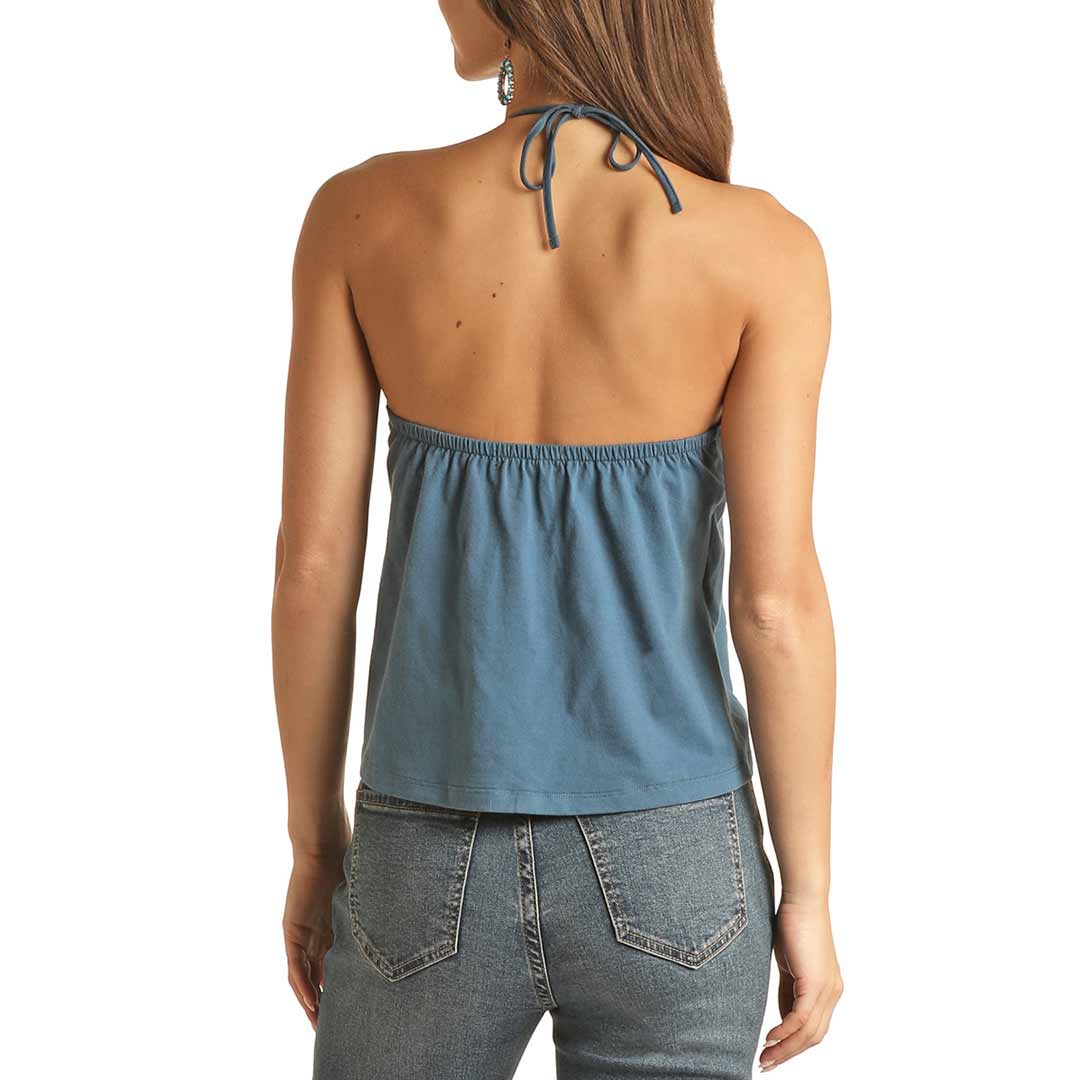 Rock & Roll Cowgirl Women's Embroidered Halter Top