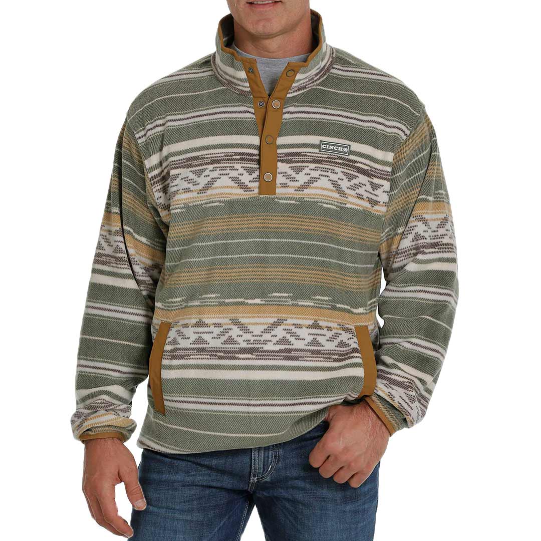 Cinch Men's Striped Fleece Pullover