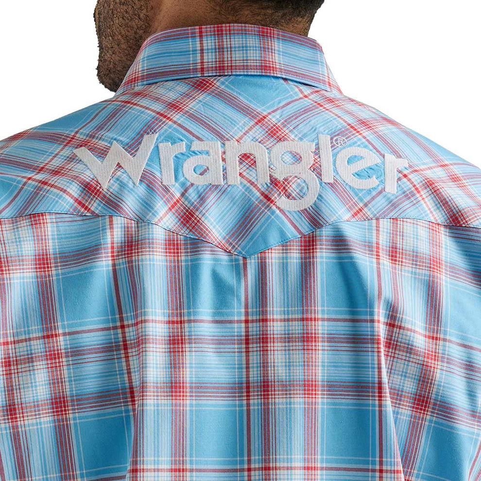 Wrangler Men's Logo Plaid Snap Shirt