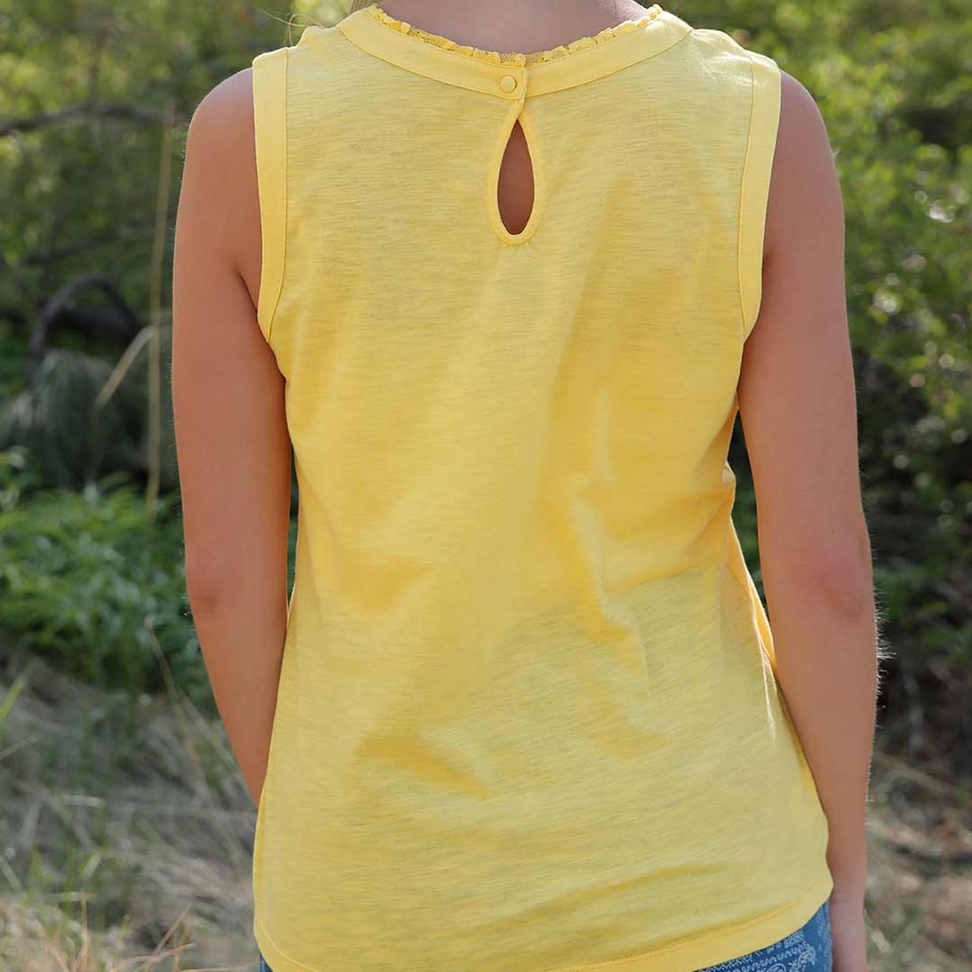 Cruel Denim Women's Lace Yoke Tank Top