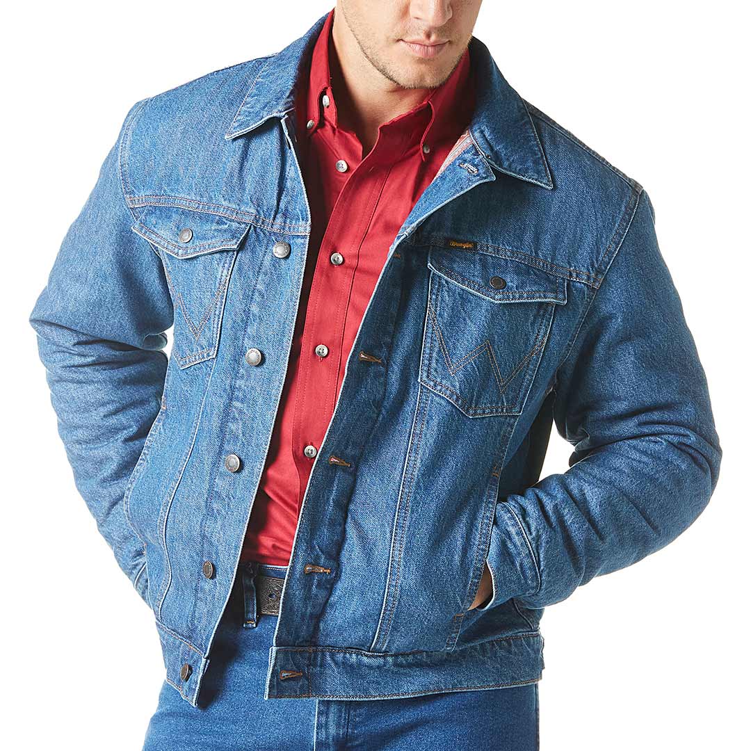 Wrangler Men's Flannel Lined Jean Jacket Lammle's Lammle's Western Wear