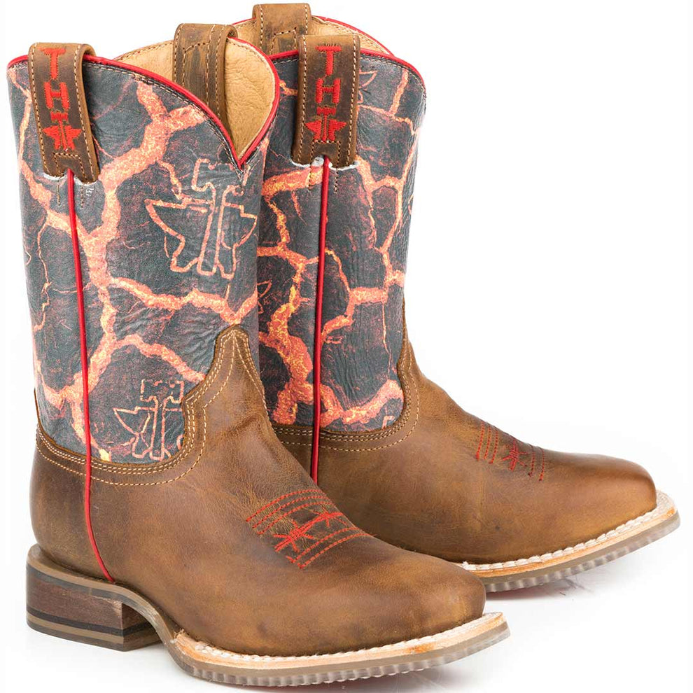 Tin Haul Boys' Beware of Lava Cowboy Boots