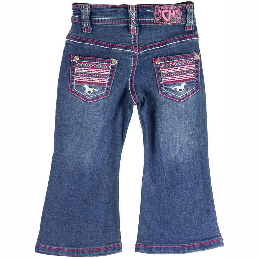 Cowgirl Hardware Toddler Girls' Southwest Pocket Bootcut Jeans
