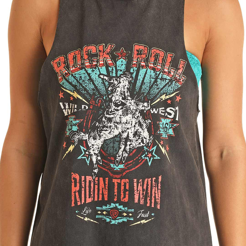 Rock & Roll Cowgirl Women's Riding to Win Graphic Tank Dress