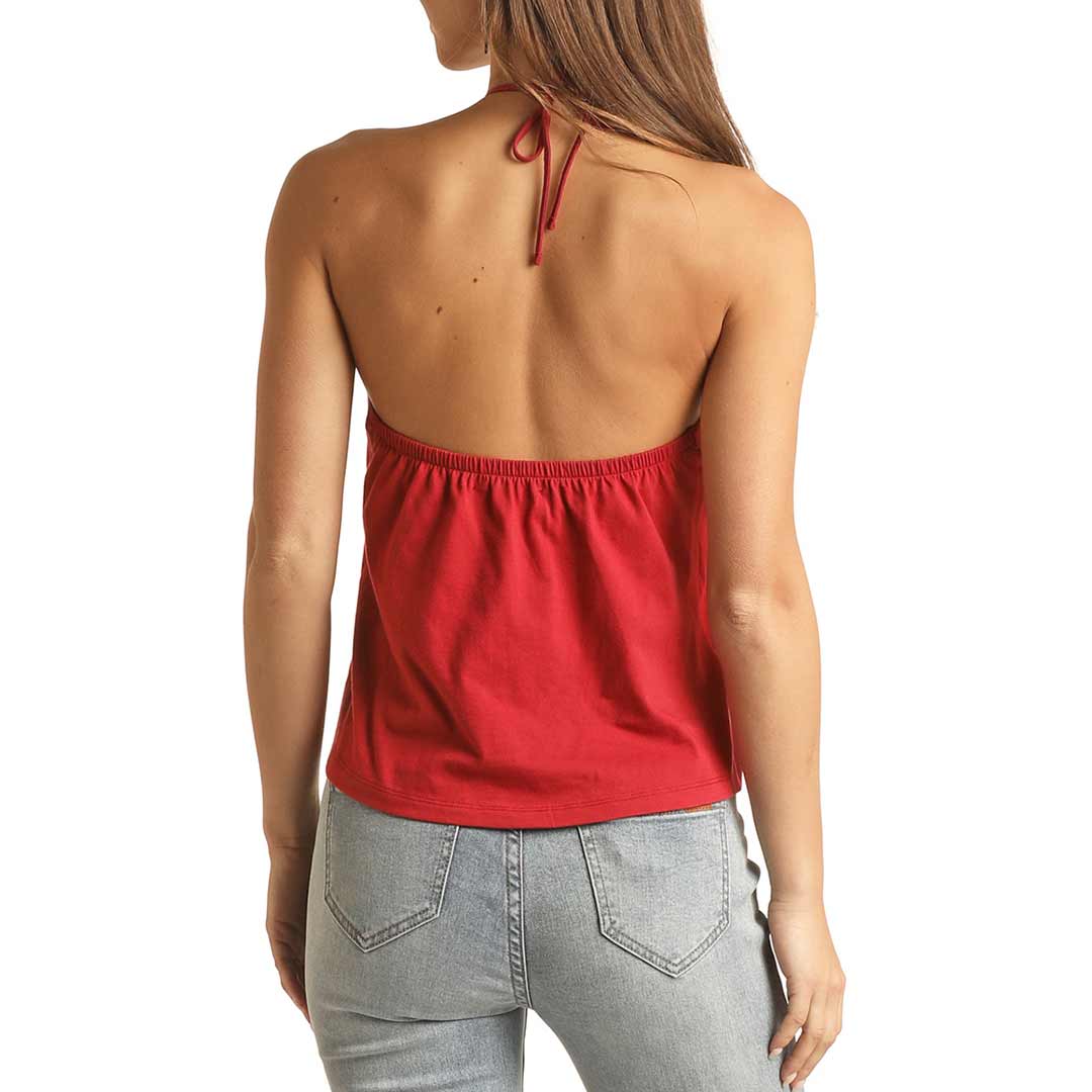 Rock & Roll Cowgirl Women's Embroidered Halter Top