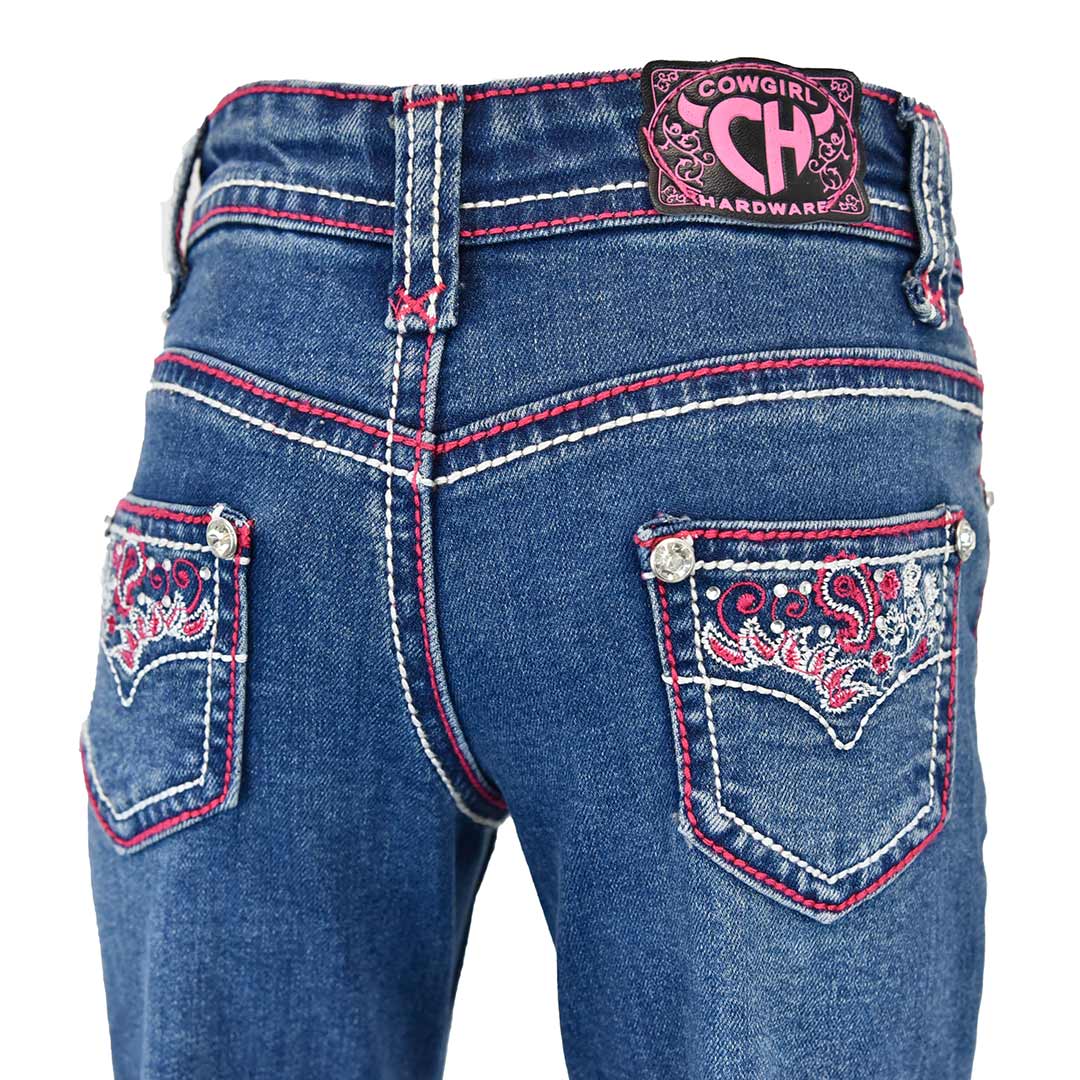 Cowgirl Hardware Toddler Girls' Paisley Vine Pocket Bootcut Jeans
