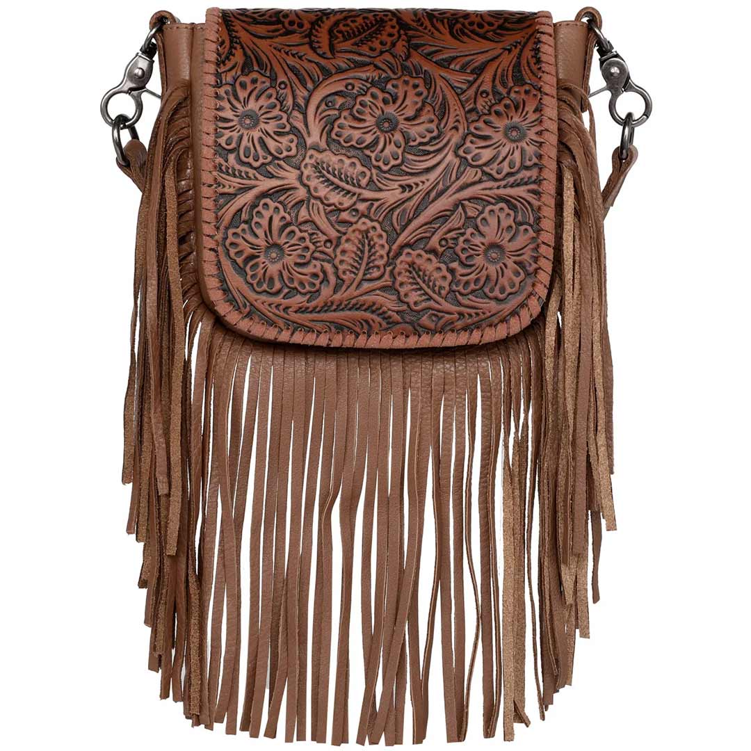 Montana West Tooled Collection Fringe Crossbody