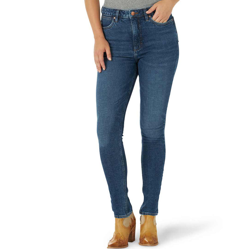 Wrangler Women's Retro High Rise Skinny Green Jeans