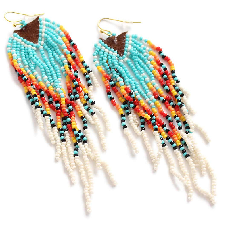 Wyo-Horse Fringe Seed Bead Earrings