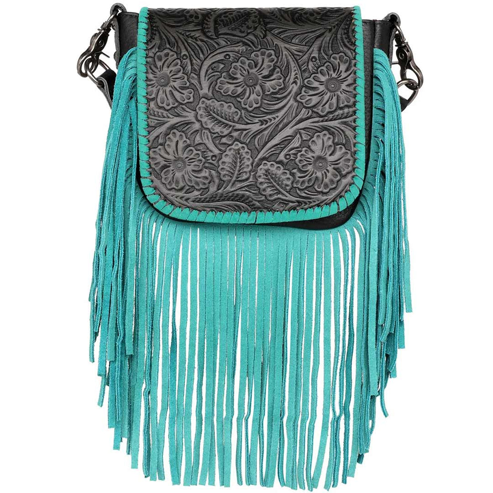 Montana West Tooled Collection Fringe Crossbody