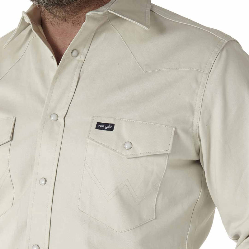 Wrangler Men's Cowboy Cut Firm Finish Snap Work Shirt
