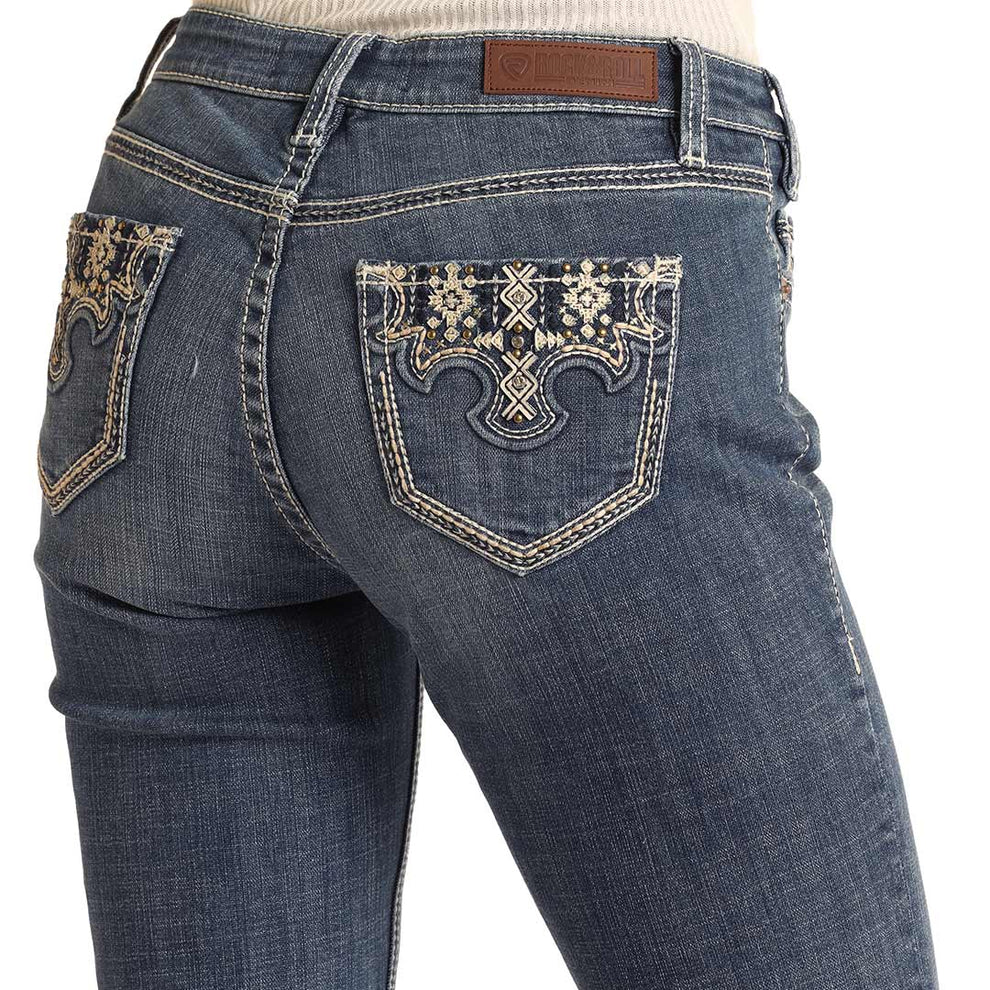 Rock & Roll Cowgirl Women's Mid Rise Stretch Bootcut Jeans