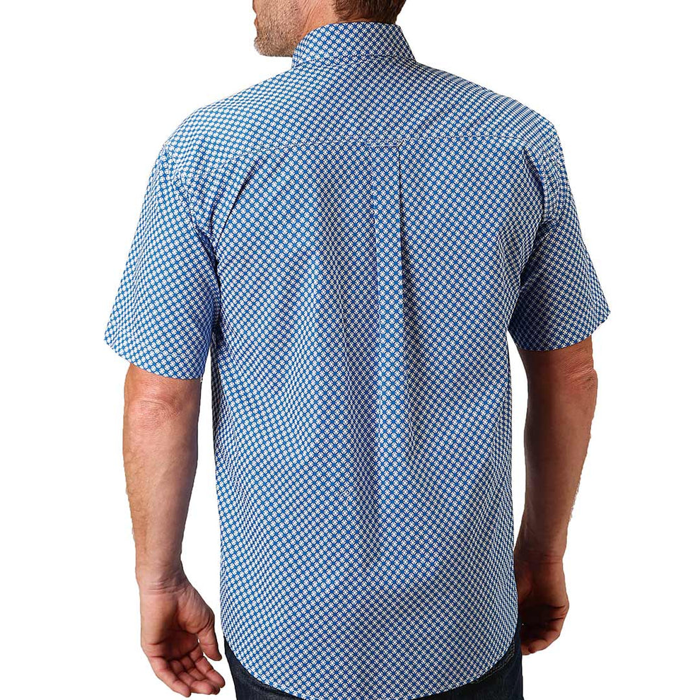 Roper Men's Amarillo Circle Print Short Sleeve Button-Down Shirt