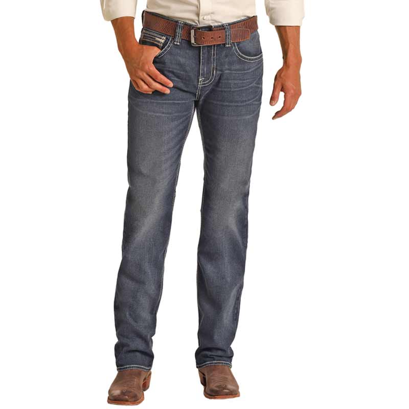 Rock & Roll Denim Men's Regular Tapered Stretch Stackable Bootcut Jeans