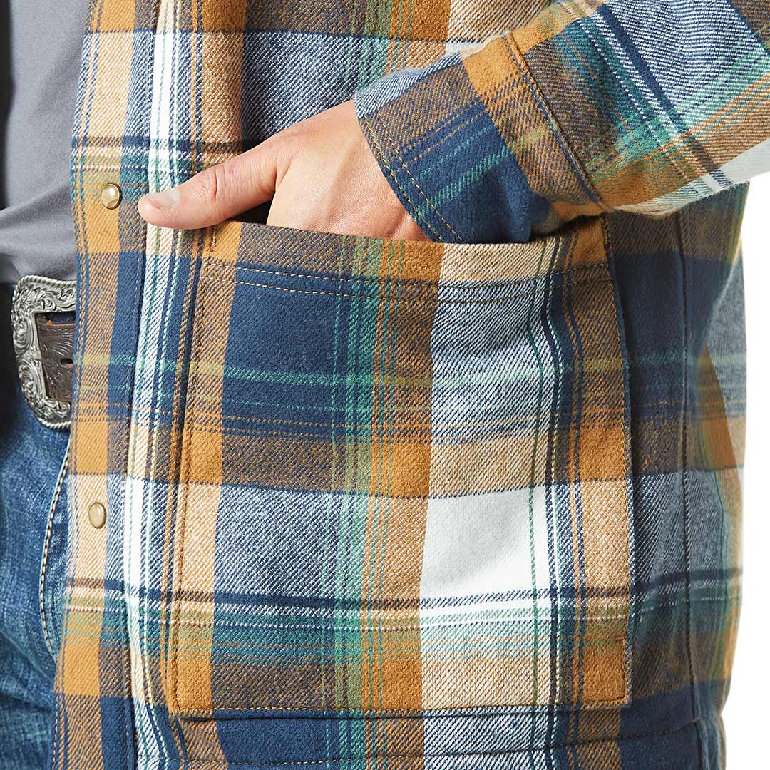 Wrangler Men's Sherpa Lined Flannel Shirt Jacket