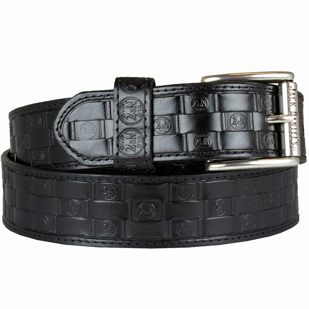 Jack Daniel's Men's No. 7 Basketweave Leather Belt