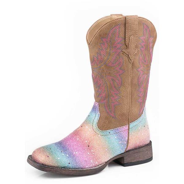 Roper Girls' Glitter Rainbow Cowgirl Boots