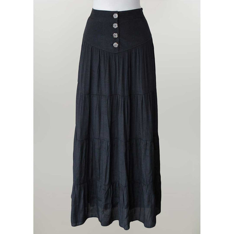 Keren Hart Women's Button Front Long Skirt