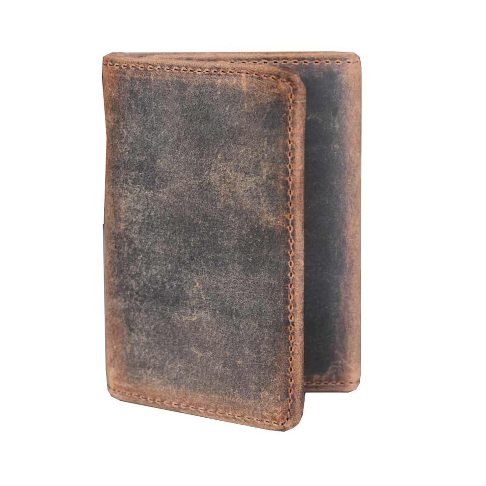Lejon Men's Distressed Trifold Leather Wallet