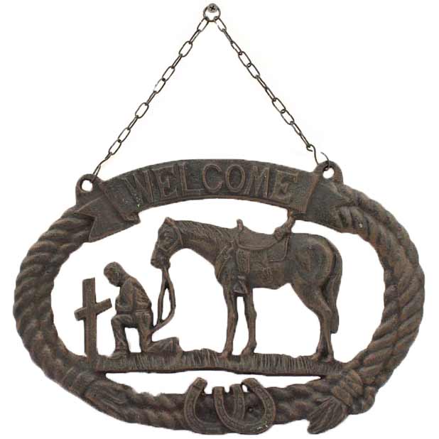 M&F Western Products Praying Cowboy Welcome Sign