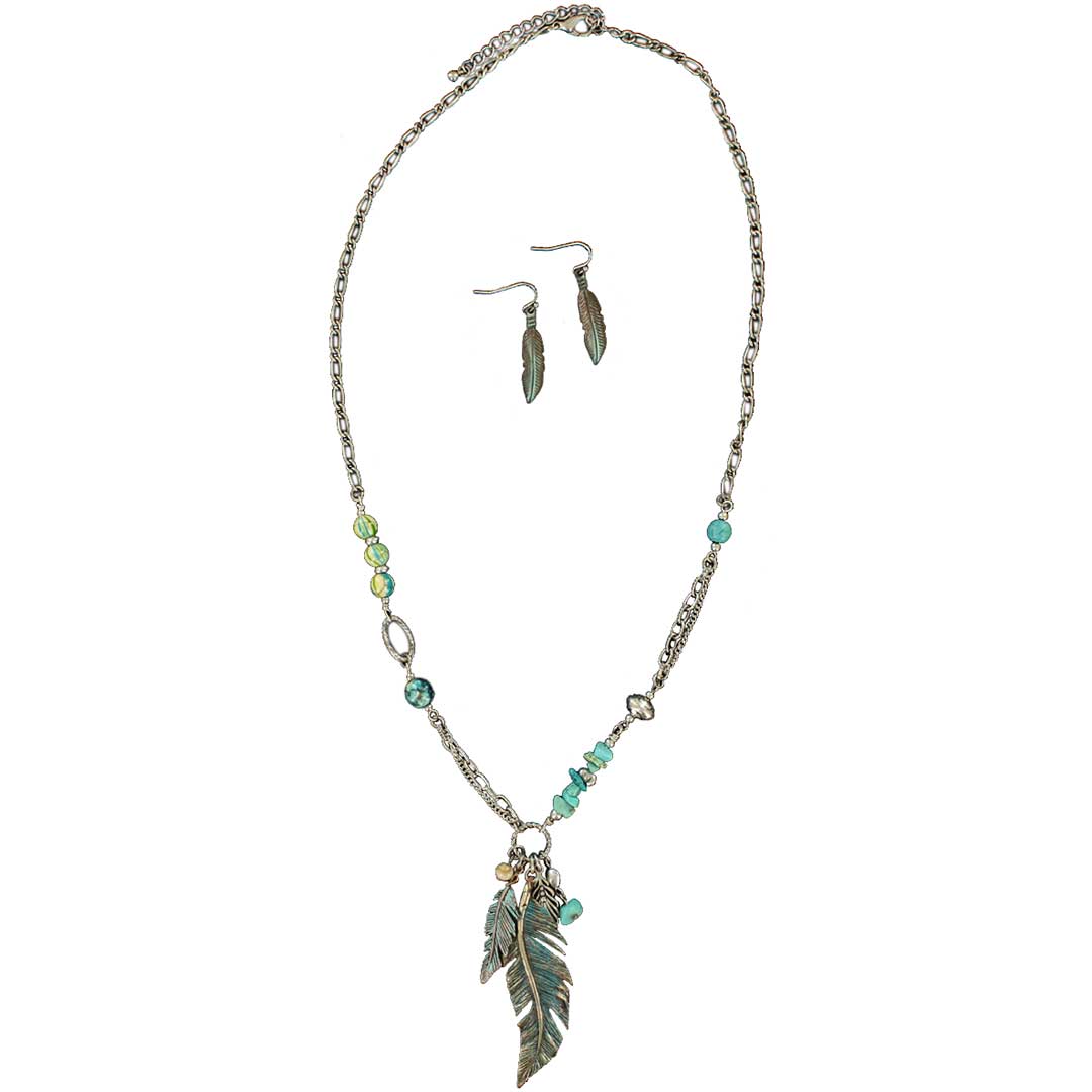 M&F Western Women's Feather Bead Jewelry Set